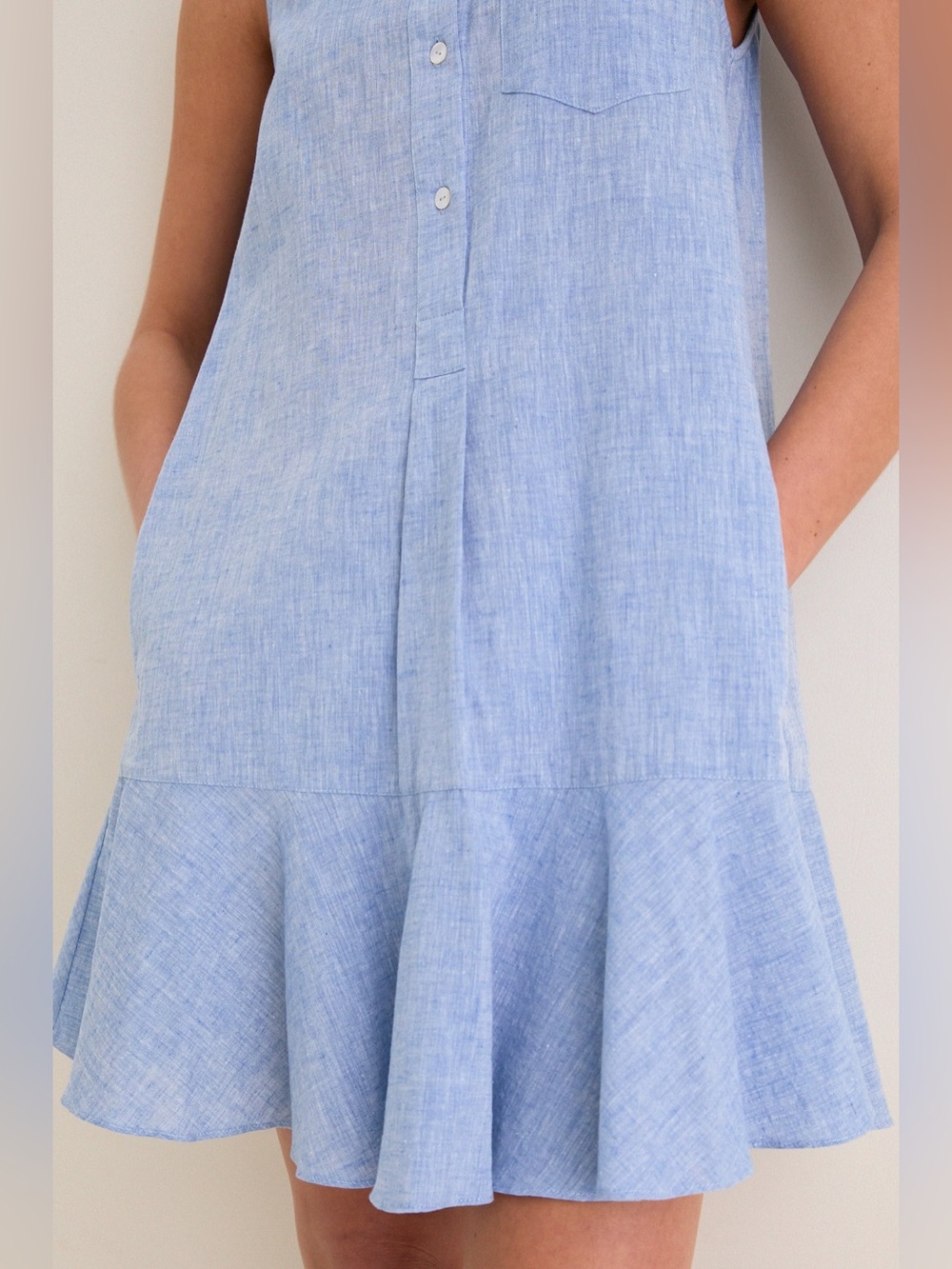 Tuckernuck Callahan Linen Blend Shirt Dress costal M - Picture 2 of 5